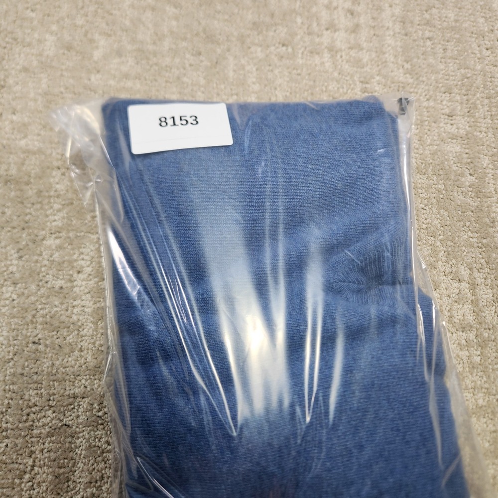 Mantovani Studio Sweater Men Large 100% Italian Cashmere V Neck Blue Luxury - Picture 7 of 7